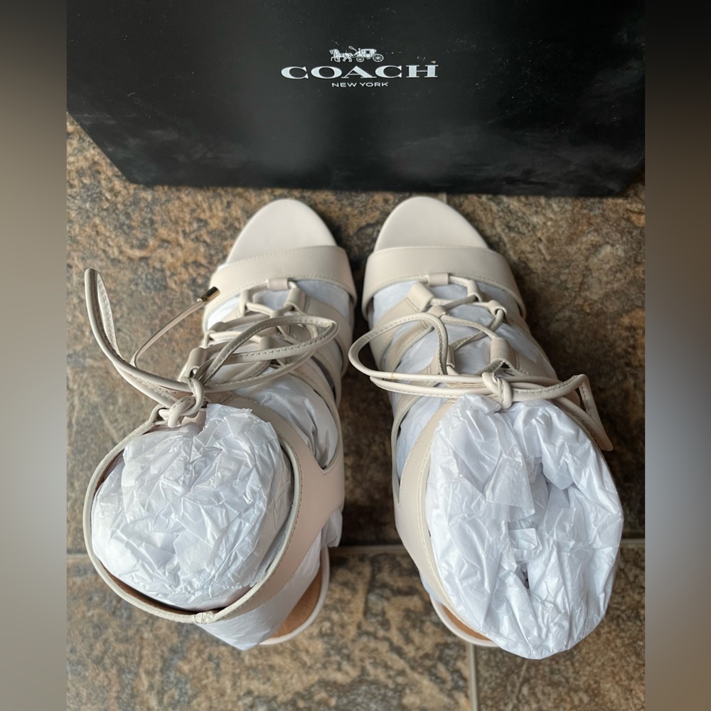 Coach Larissa Semi Matte Calf Sandals- Chalk, Women’s Size 9 - Picture 5 of 11